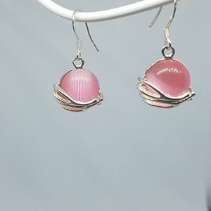 Genuine Pink Tigers Eye earrings